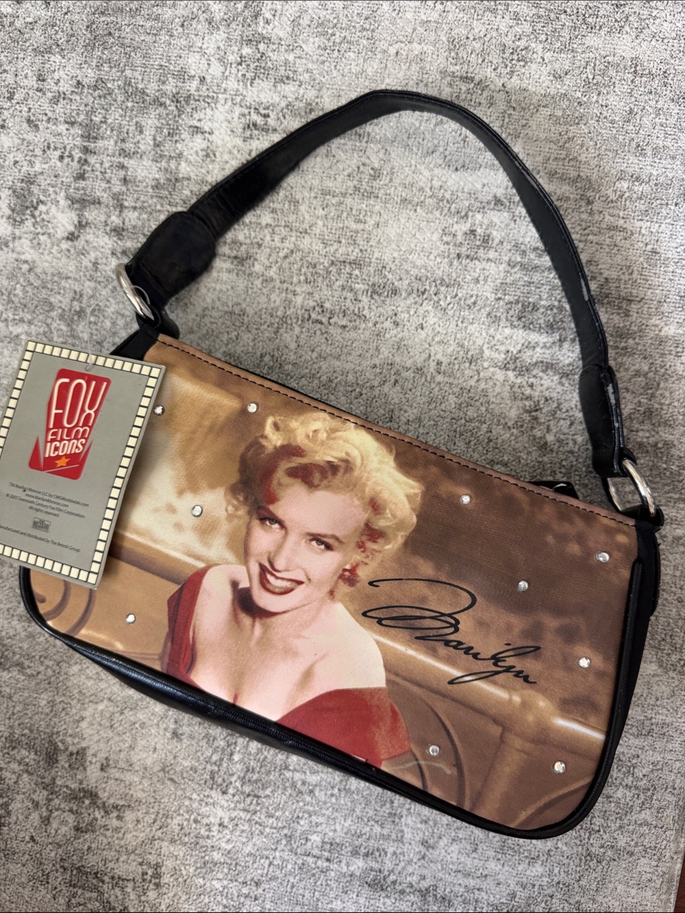 Marilyn Monroe Printed Shoulder Bag in Brown and Black